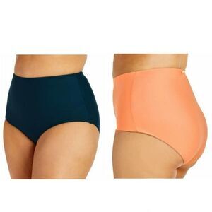NWT Raisins Curve Stretch Reversible Shoreline Swim Bottom Coral Teal Size 20W